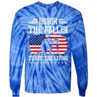 Honor The Fallen Gift Thank The Living Gift Memorial Day Gift Tie-Dye Long Sleeve Shirt