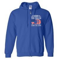 Honor The Fallen Gift Thank The Living Gift Memorial Day Gift Full Zip Hoodie