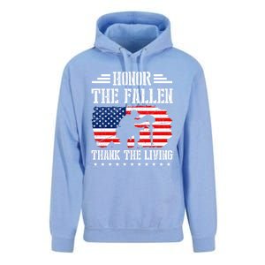 Honor The Fallen Gift Thank The Living Gift Memorial Day Gift Unisex Surf Hoodie