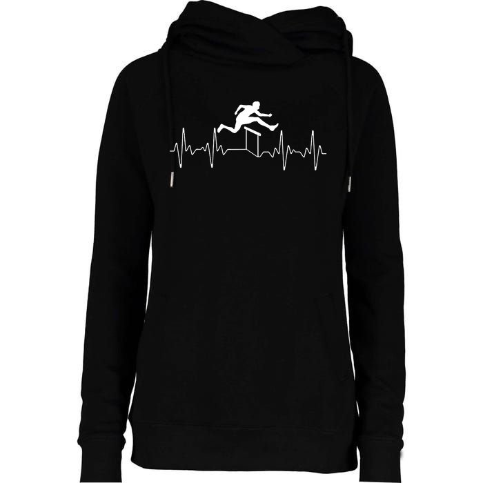 Hurdles Track Field Art For Women Jumper Track Coach Womens Funnel Neck Pullover Hood