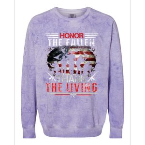 Honor The Fallen Veteran Themed Military Support Memorial Gift Colorblast Crewneck Sweatshirt