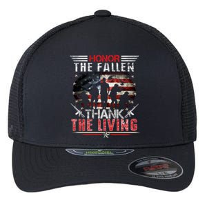 Honor The Fallen Veteran Themed Military Support Memorial Gift Flexfit Unipanel Trucker Cap