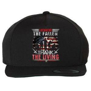 Honor The Fallen Veteran Themed Military Support Memorial Gift Wool Snapback Cap