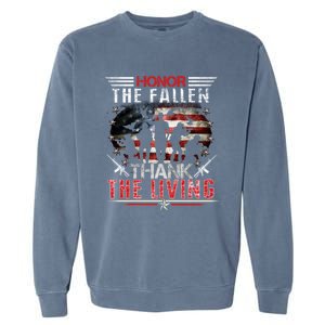 Honor The Fallen Veteran Themed Military Support Memorial Gift Garment-Dyed Sweatshirt