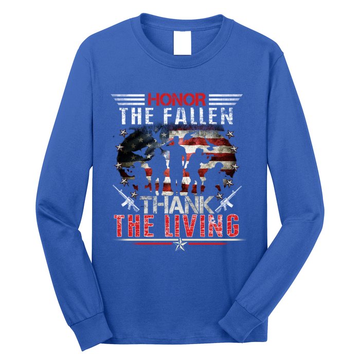 Honor The Fallen Veteran Themed Military Support Memorial Gift Long Sleeve Shirt