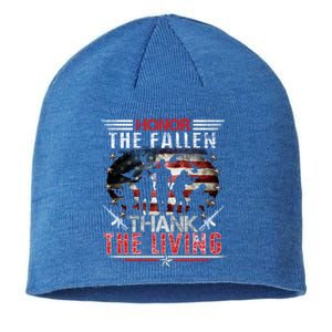 Honor The Fallen Veteran Themed Military Support Memorial Gift Sustainable Beanie