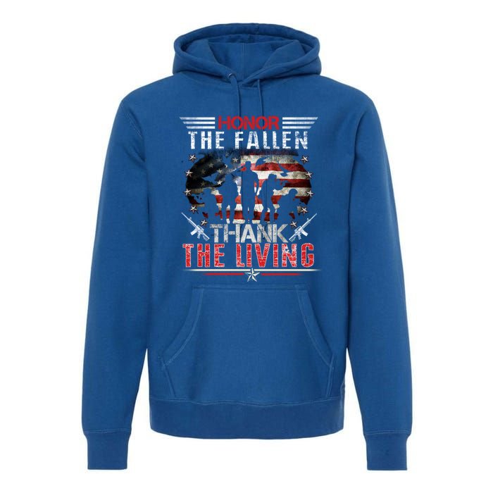 Honor The Fallen Veteran Themed Military Support Memorial Gift Premium Hoodie