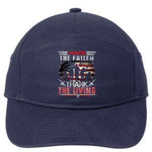 Honor The Fallen Veteran Themed Military Support Memorial Gift 7-Panel Snapback Hat