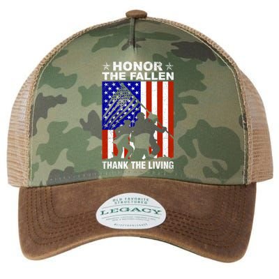 Honor The Fallen Thank The Living Memorial Day Veteran Funny Gift Meaningful Gif Legacy Tie Dye Trucker Hat