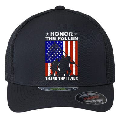 Honor The Fallen Thank The Living Memorial Day Veteran Funny Gift Meaningful Gif Flexfit Unipanel Trucker Cap