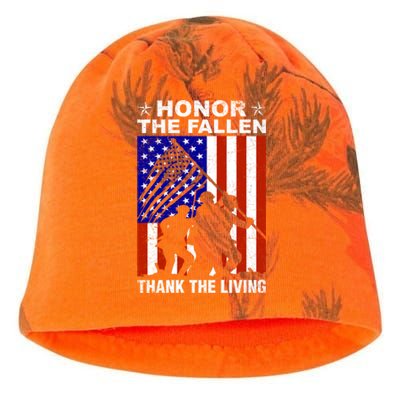 Honor The Fallen Thank The Living Memorial Day Veteran Funny Gift Meaningful Gif Kati - Camo Knit Beanie