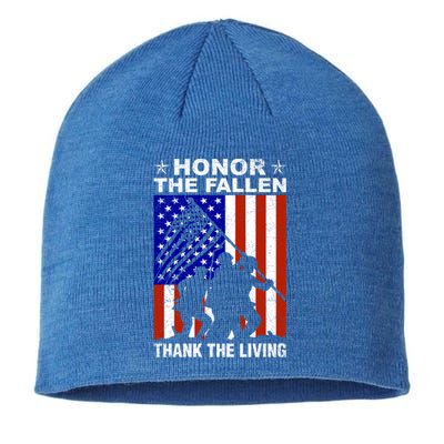 Honor The Fallen Thank The Living Memorial Day Veteran Funny Gift Meaningful Gif Sustainable Beanie