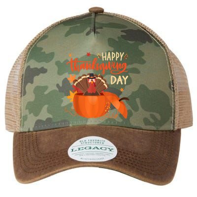 Happy Thanksgiving Funny Turkey Pumpkin Autumn Fall Season Legacy Tie Dye Trucker Hat