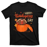 Happy Thanksgiving Funny Turkey Pumpkin Autumn Fall Season T-Shirt