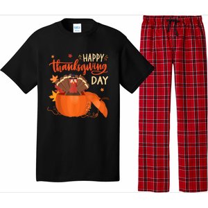 Happy Thanksgiving Funny Turkey Pumpkin Autumn Fall Season Pajama Set