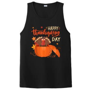 Happy Thanksgiving Funny Turkey Pumpkin Autumn Fall Season PosiCharge Competitor Tank