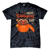 Happy Thanksgiving Funny Turkey Pumpkin Autumn Fall Season Tie-Dye T-Shirt