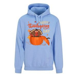 Happy Thanksgiving Funny Turkey Pumpkin Autumn Fall Season Unisex Surf Hoodie