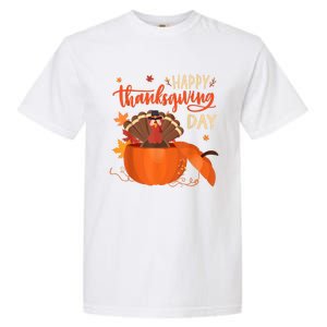 Happy Thanksgiving Funny Turkey Pumpkin Autumn Fall Season Garment-Dyed Heavyweight T-Shirt