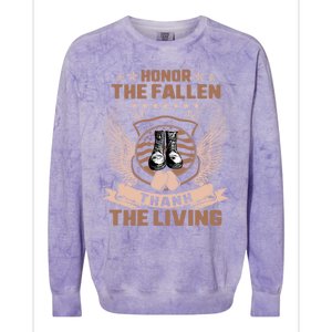 Honor The Fallen Thank Living Memorial Day Military May 25th Cool Gift Colorblast Crewneck Sweatshirt