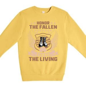 Honor The Fallen Thank Living Memorial Day Military May 25th Cool Gift Premium Crewneck Sweatshirt