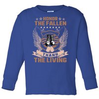 Honor The Fallen Thank Living Memorial Day Military May 25th Cool Gift Toddler Long Sleeve Shirt