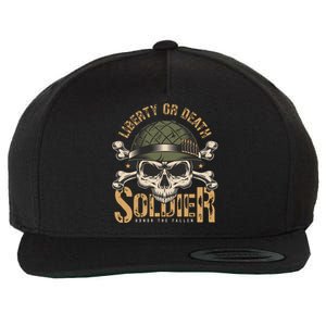 Honor The Fallen Army Heroes Skull In Soldier Helmet Gift Wool Snapback Cap