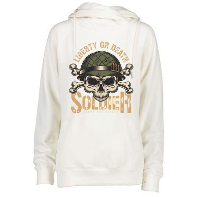 Honor The Fallen Army Heroes Skull In Soldier Helmet Gift Womens Funnel Neck Pullover Hood