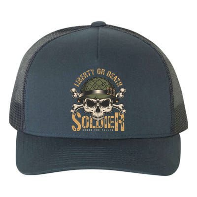 Honor The Fallen Army Heroes Skull In Soldier Helmet Gift Yupoong Adult 5-Panel Trucker Hat