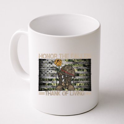 Honor The Fallen Thank The Living American Flag Gift Coffee Mug