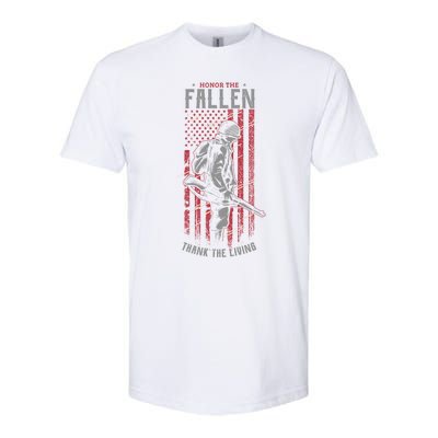 Honor The Fallen Thank The Living Memorial Day Veterans Gift Softstyle CVC T-Shirt