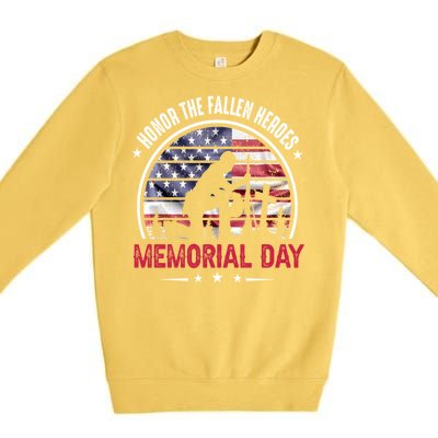 Honor The Fallen Heroes Memorial Day Cool Gift Premium Crewneck Sweatshirt