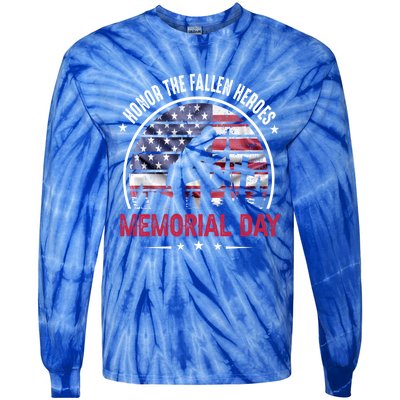 Honor The Fallen Heroes Memorial Day Cool Gift Tie-Dye Long Sleeve Shirt