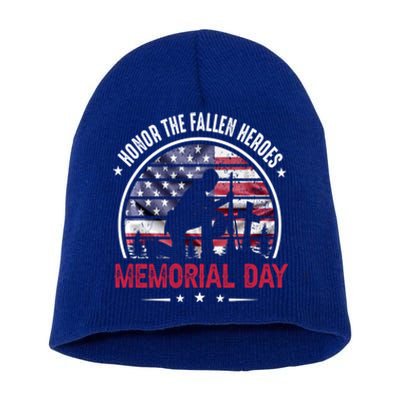 Honor The Fallen Heroes Memorial Day Cool Gift Short Acrylic Beanie