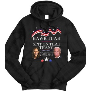 Hawk Tauh Funny Election 2024 Spit On That Thang Biden Tie Dye Hoodie