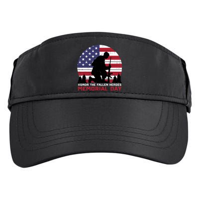 Honor The Fallen Heroes Memorial Day US Flag Adult Drive Performance Visor