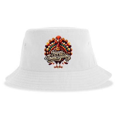 Happy Thanksgiving For Turkey Day Family Dinner Sustainable Bucket Hat