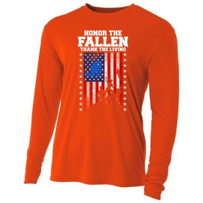 Honor The Fallen Thank The Living Memorial Day Cool Gift Cooling Performance Long Sleeve Crew