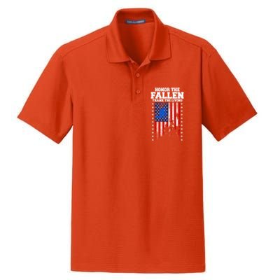 Honor The Fallen Thank The Living Memorial Day Cool Gift Dry Zone Grid Polo