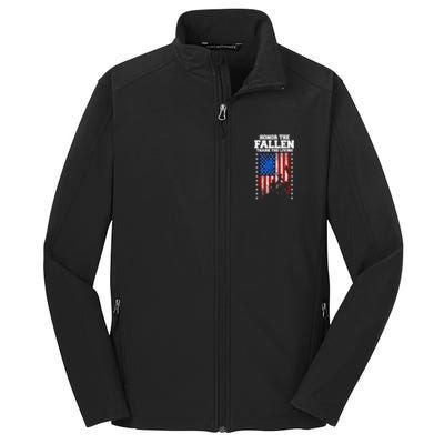 Honor The Fallen Thank The Living Memorial Day Cool Gift Core Soft Shell Jacket