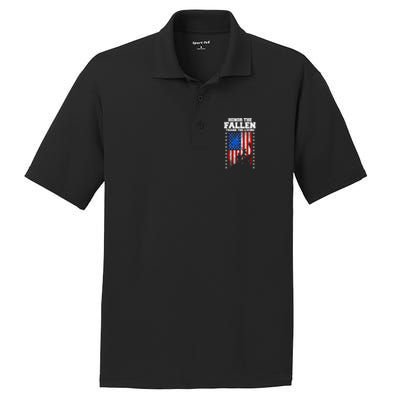 Honor The Fallen Thank The Living Memorial Day Cool Gift PosiCharge RacerMesh Polo