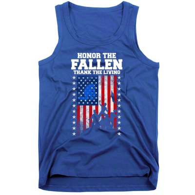 Honor The Fallen Thank The Living Memorial Day Cool Gift Tank Top