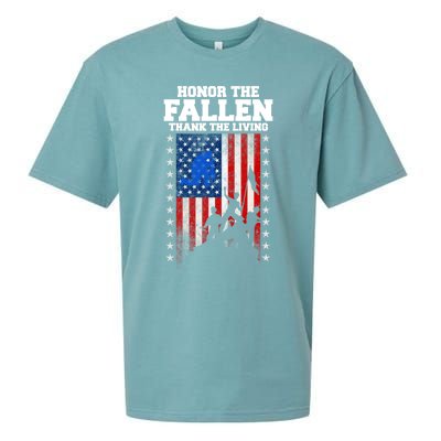 Honor The Fallen Thank The Living Memorial Day Cool Gift Sueded Cloud Jersey T-Shirt