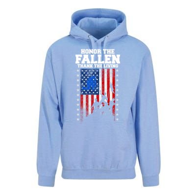 Honor The Fallen Thank The Living Memorial Day Cool Gift Unisex Surf Hoodie