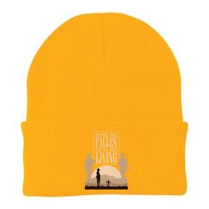 Honor The Fallen Thank The Living Military Pride Gift Knit Cap Winter Beanie