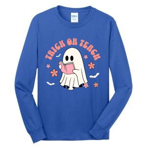 Halloween Teacher Funny Cute Trick Or Teach Gift Tall Long Sleeve T-Shirt