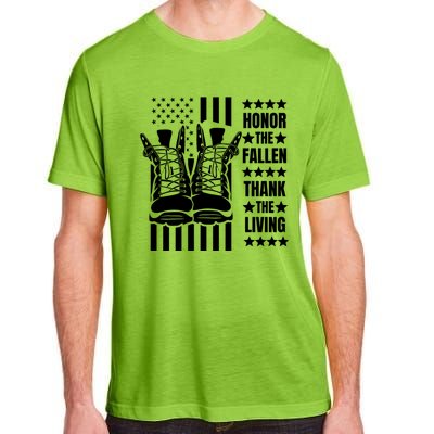 Honor The Fallen Thank The Living Memorial Day Veteran Boots Gift Adult ChromaSoft Performance T-Shirt