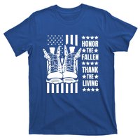 Honor The Fallen Thank The Living Memorial Day Veteran Boots Gift T-Shirt