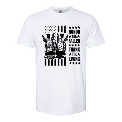 Honor The Fallen Thank The Living Memorial Day Veteran Boots Gift Softstyle CVC T-Shirt