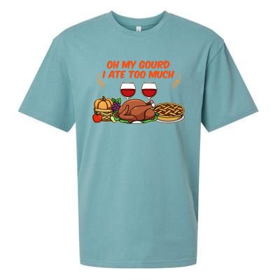 Happy Thanksgiving Fun Oh My Gourd I Ate Too Much Family Gift Sueded Cloud Jersey T-Shirt